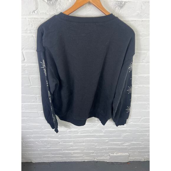 Wildfox Women's Snowflake Cody Sweatshirt Long Sleeve Black Size Medium - Picture 5 of 6